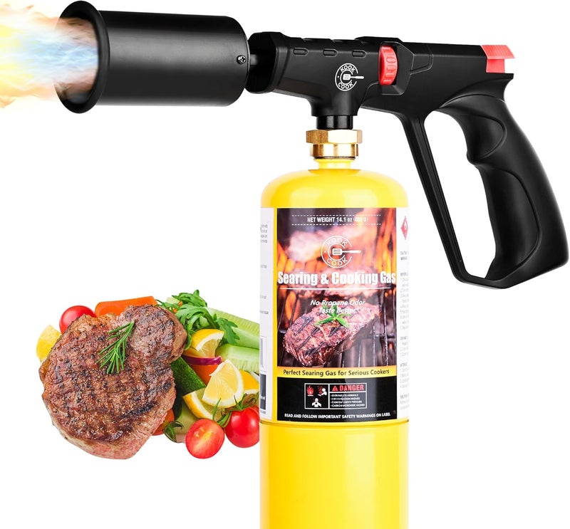 KookCook Propane Cooking Torch Head Food Grill Torch Gun Charcoal Wood Grills Lighter Campfire Starter Camp Chef Blow Torch for Cooking Sous Vide Flame Thrower Kitchen Blowtorch BBQ Searing Steak Flamethrower - Image 1